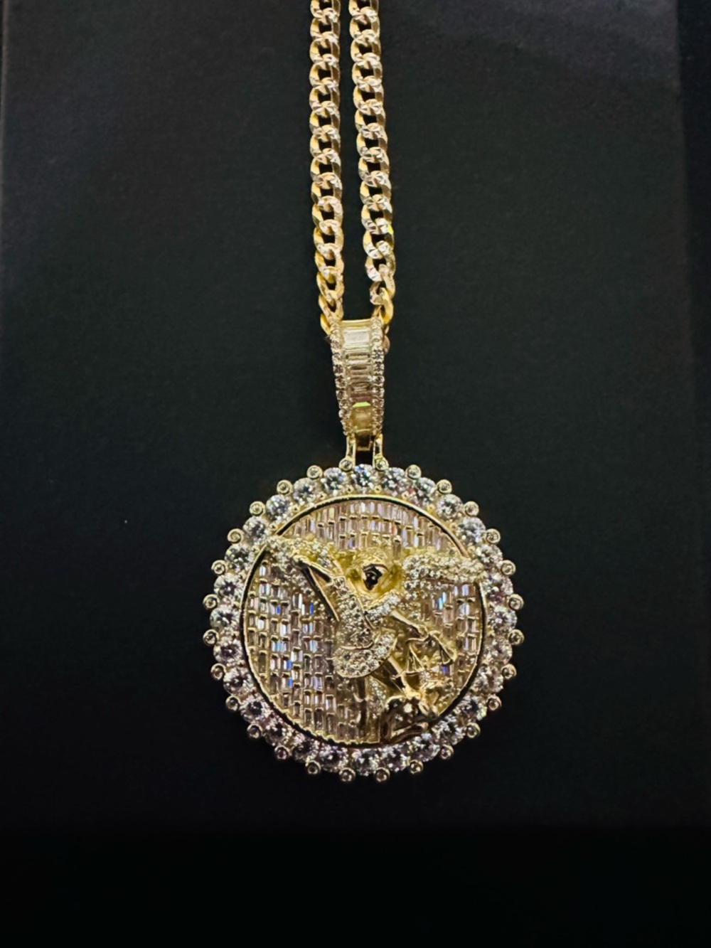 Gold Over .925 Silver Saint Pendant with 22in Necklace